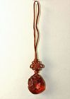 Chinese Amber carved Chimera Ornament with Macrame knot