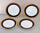 4 English Mintons Porcelain Salad Plates, Cobalt Blue & Gold, g6262