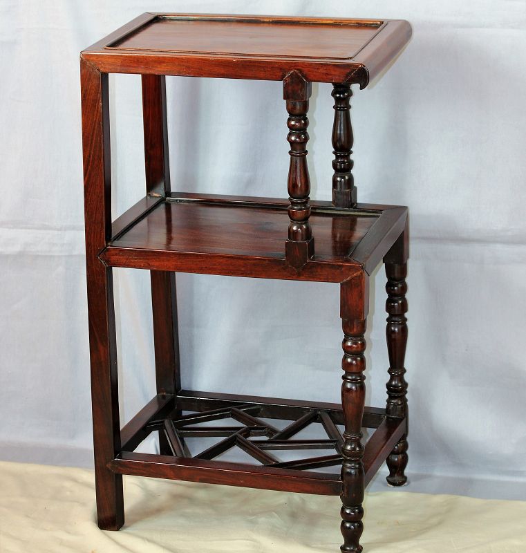 Chinese Rosewood 3 Tier Table, heavy hardwood