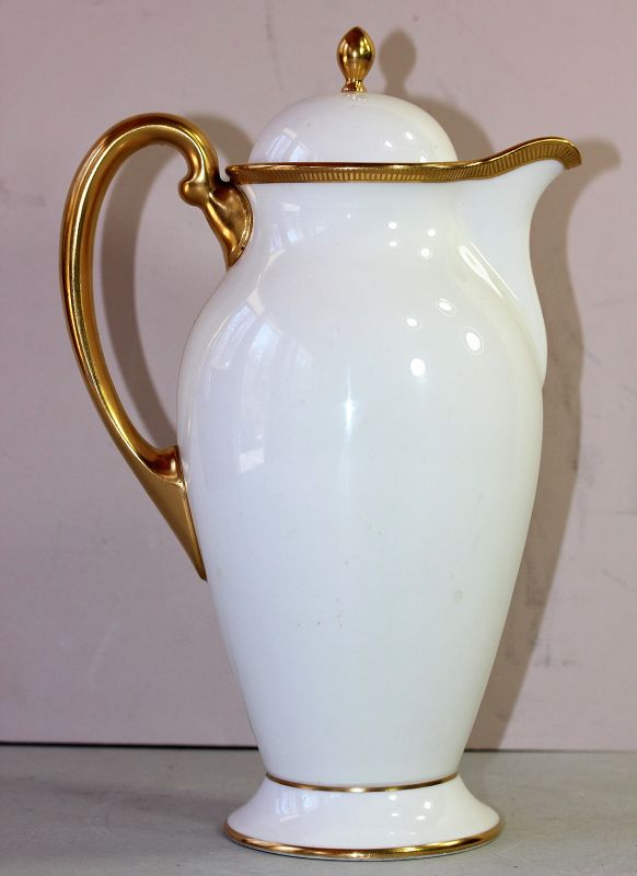 Lenox Porcelain Gold band Coffee Pot, retailed by Tiffany &amp; Co.