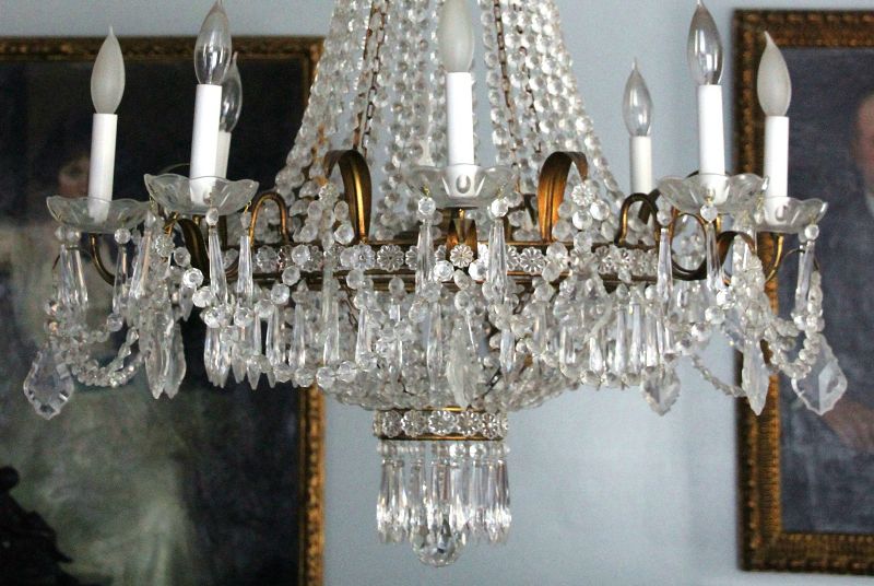 European Cut Crystal Empire style Chandelier