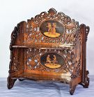 Italian Sorento Ware Olive Wood Inlaid Shelf, 19th C.