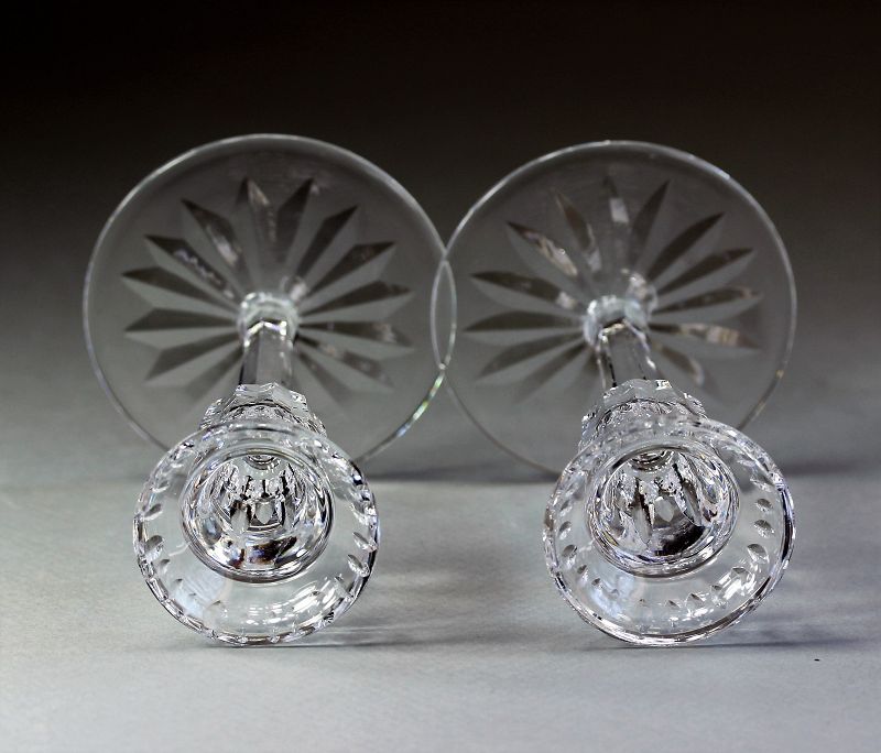 Pair Irish Waterford signed hand cut Lead Crystal Candlesticks