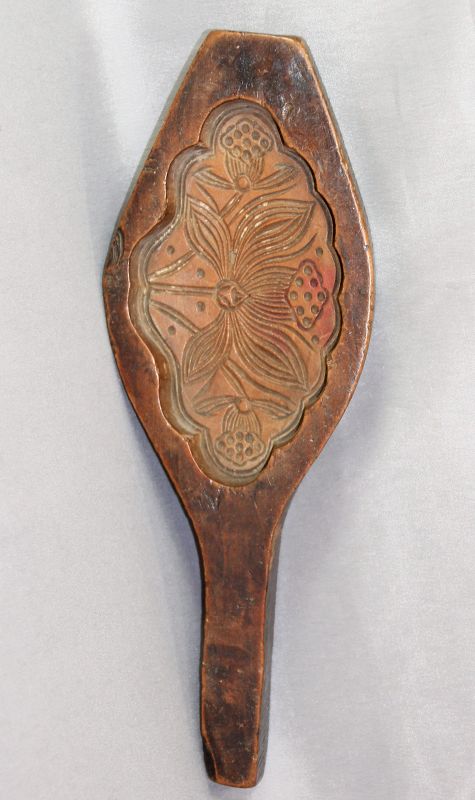 Chinese wooden Rice Cake Mold, Lotus Seed design