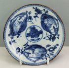 Chinese Export Porcelain Cafe Au Lait and Blue & White Saucer Dish