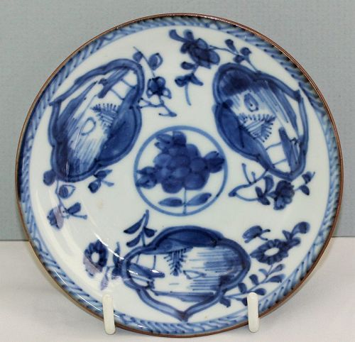 Chinese Export Porcelain Cafe Au Lait and Blue & White Saucer Dish