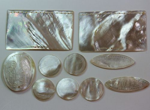 Japanese carved Mother of Pearl pieces