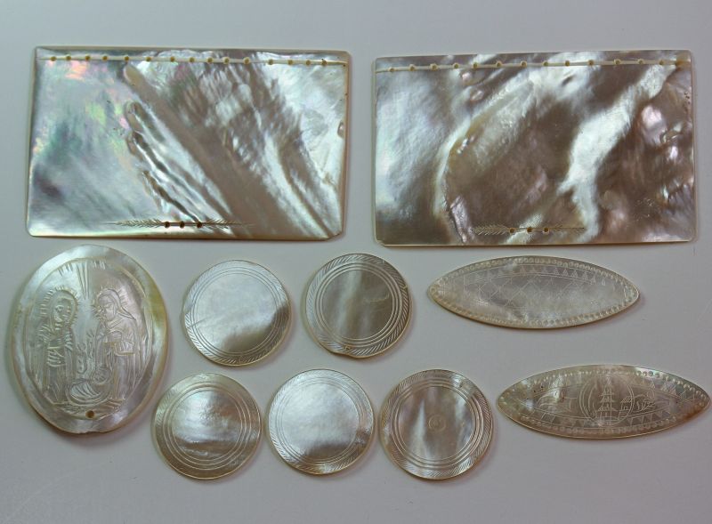 Japanese carved Mother of Pearl pieces