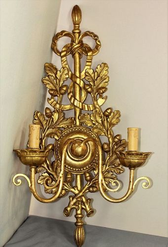 Italian gilt on Wood two(2) light Sconce