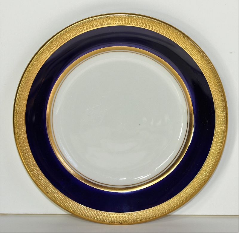 Lenox Porcelain Bread & Butter Plate, cobalt blue rim, green mark