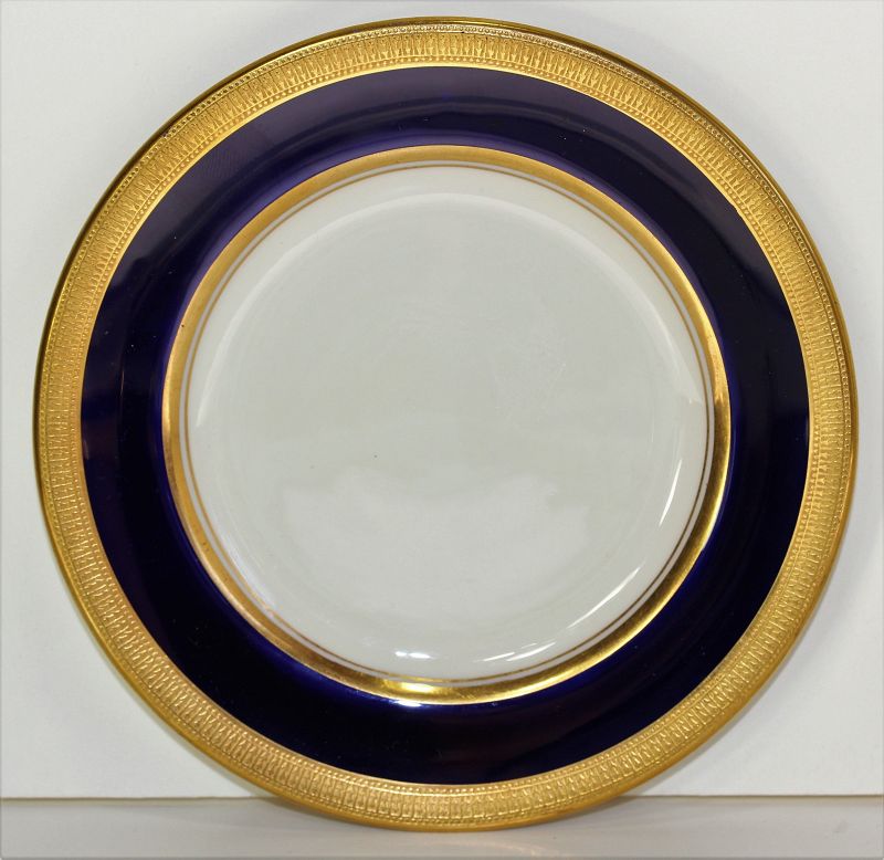 Lenox Porcelain Bread &amp; Butter Plate, cobalt blue rim, green mark