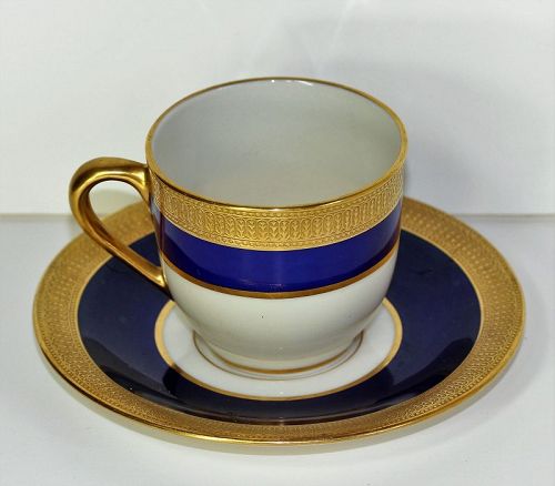 Lenox Porcelain Demitasse Cup & Saucer, green mark