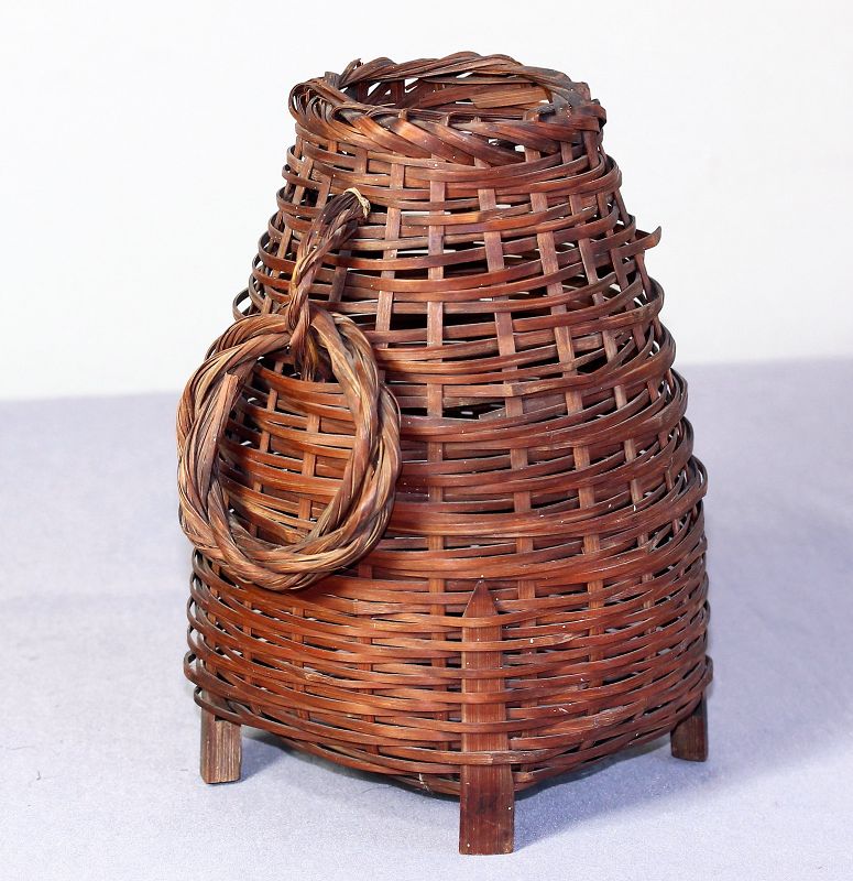 Japanese Vintage Bamboo Flower Basket with Otoshi Water Container (item  #1451198)