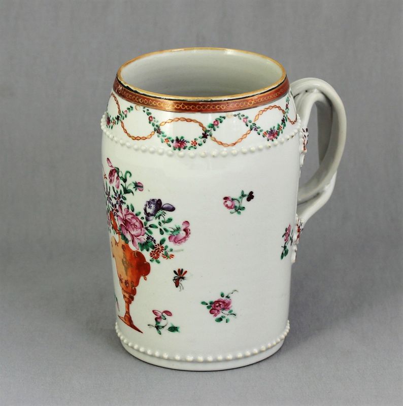Chinese Export Porcelain Famille Rose Mug, Tankard