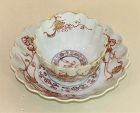 Chinese Export Porcelain Scallop Rim Tea Bowl & Saucer, 18th C.