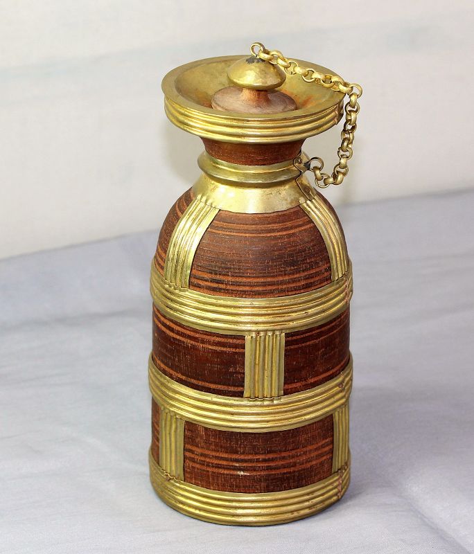 Nepalese Wooden Bottle for Ghee Butter Tea with top