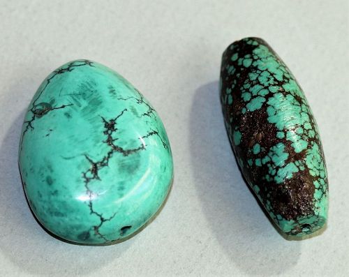 Two(2) Turquoise large Beads