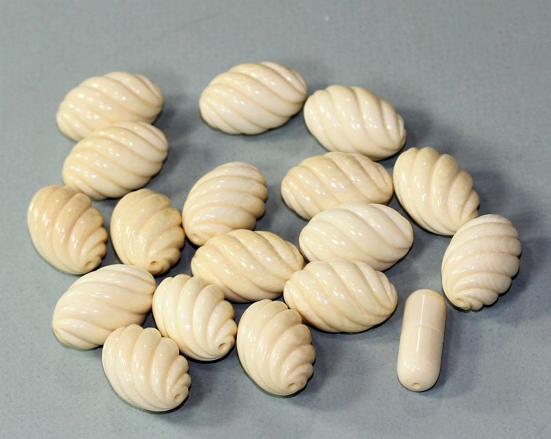 17 Set of carved Beads and one(1) Clasp