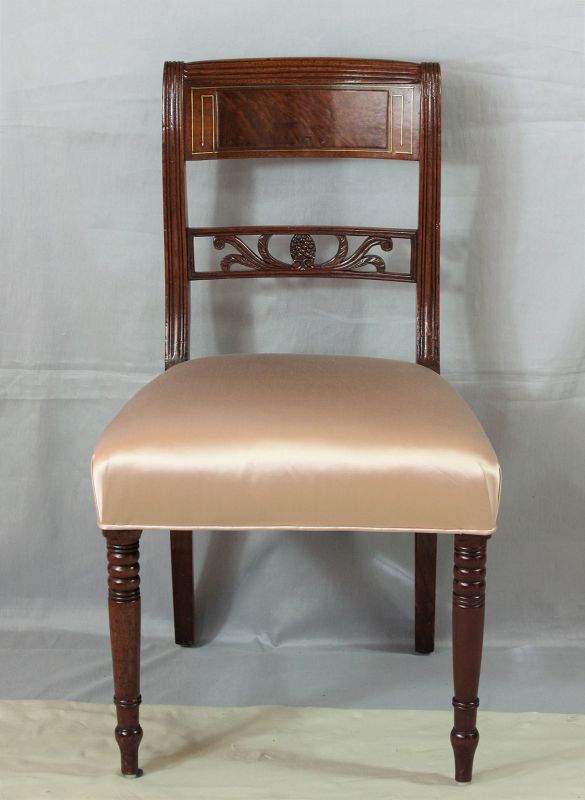 Sheraton Mahogany &amp; Brass inlaid Side Chair