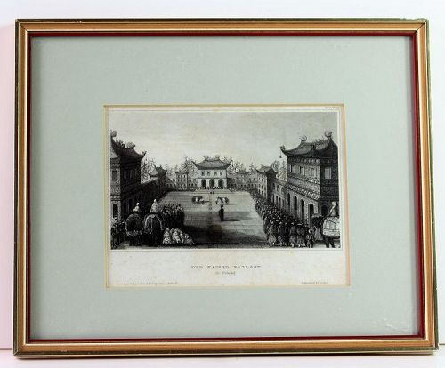 Engraving on Steel "Der Kaiser-Fallast" in Peking"