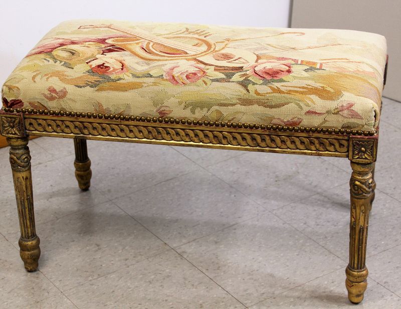 Aubusson Music Bench, wooden frame