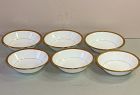 6 English Mintons Porcelain Gold Rim Fruit or Dessert Bowls