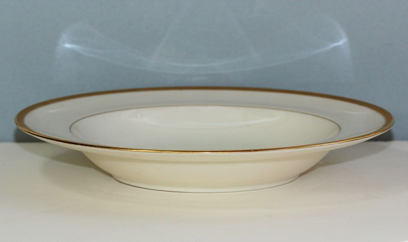 Lenox Porcelain Gold Rim Soup Plate, 7/J.33
