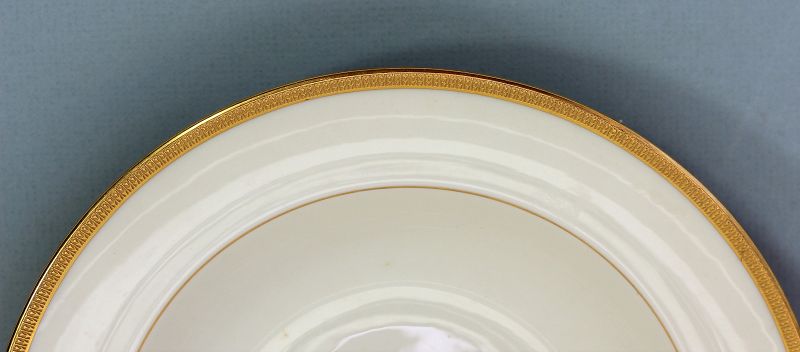 Lenox Porcelain Gold Rim Soup Plate, 7/J.33