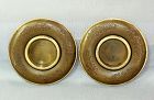 2 Japanese Fusuma Sliding Door Handles, Gilded and Lacquered on Brass