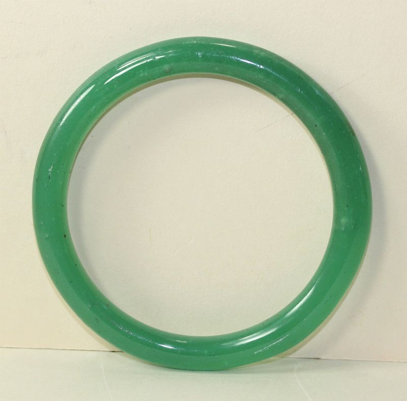 Chinese Peking Glass Green Bangle Bracelet (item #1407710)