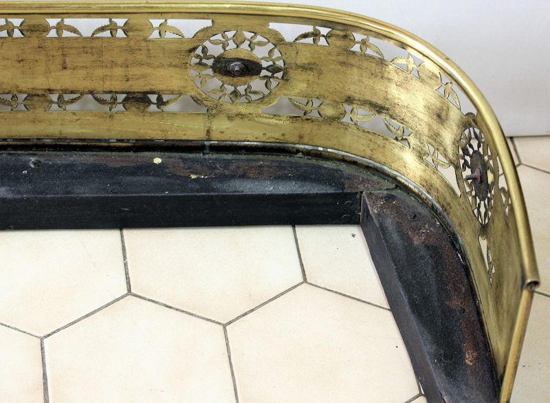 19th C. English Brass Fire Place Fender