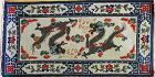 Tibetan Himalayan Wool Rug, Hand woven Dragons
