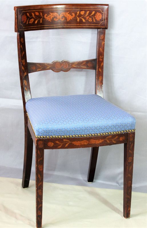 Dutch Marquetry inlaid Side Chair, 19th Century