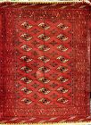 Tekke Bokhara Wool Rug, tiny knots flat hand woven