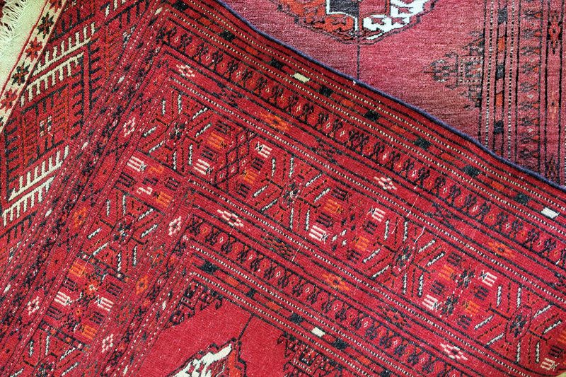 Tekke Bokhara Wool Rug, tiny knots flat hand woven