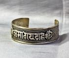 Tibetan Himalayan Hard Silver Bangle Bracelet