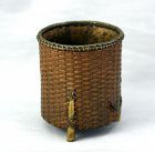 Japanese Bronze woven Pot with loose Metal Cicada