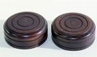 2 Chinese carved Wood round Cover for Tea Caddy, Tea Jar Top