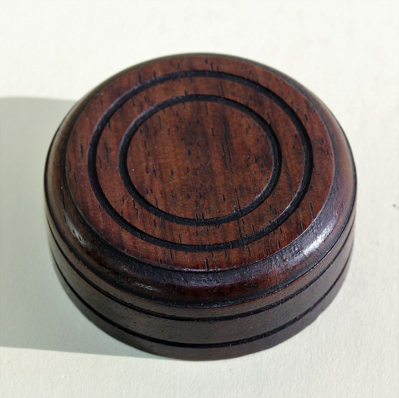Chinese carved Wood round cover for Tea Caddy, Tea Jar Top