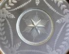 Sterling Silver Rim & cut etched Crystal Dish or Coaster