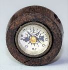 Japanese Wood Compass Ojime, 19th C. Meiji
