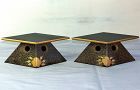 2 Japanese Hina Doll Miniature Stands, Lacquer on Wood