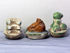 3 Chinese Monochrome Pottery Offering Miniatures