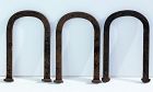 Japanese Black Wrought Iron Side Locks, total 3 pieces