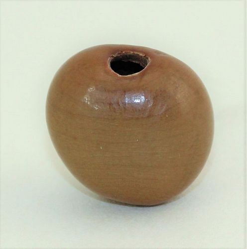 Japanese Ojime, light Brown Lacquer