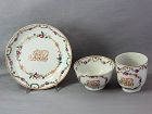 Chinese Export Porcelain Famille Rose 3 pieces Tea set, Initialed