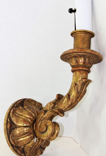 Empire Gilded Wood Wall Sconce, from New York Estate