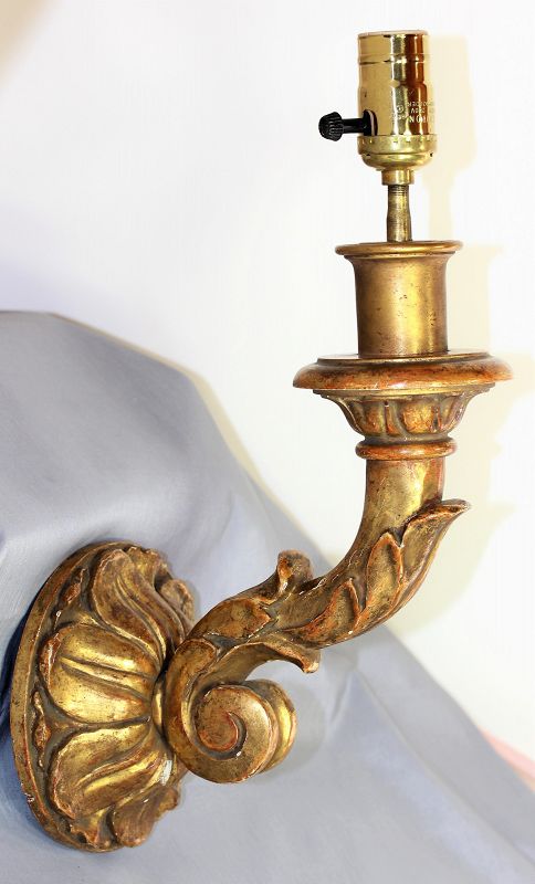 Empire Gilded Wood Wall Sconce, from New York Estate