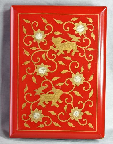 Japanese Vintage lacquered Red Photo Album