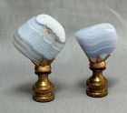 2 Natural Lavender Agate Lamp Finials